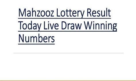 mahzooz winning numbers list|Mahzooz Lottery Results .